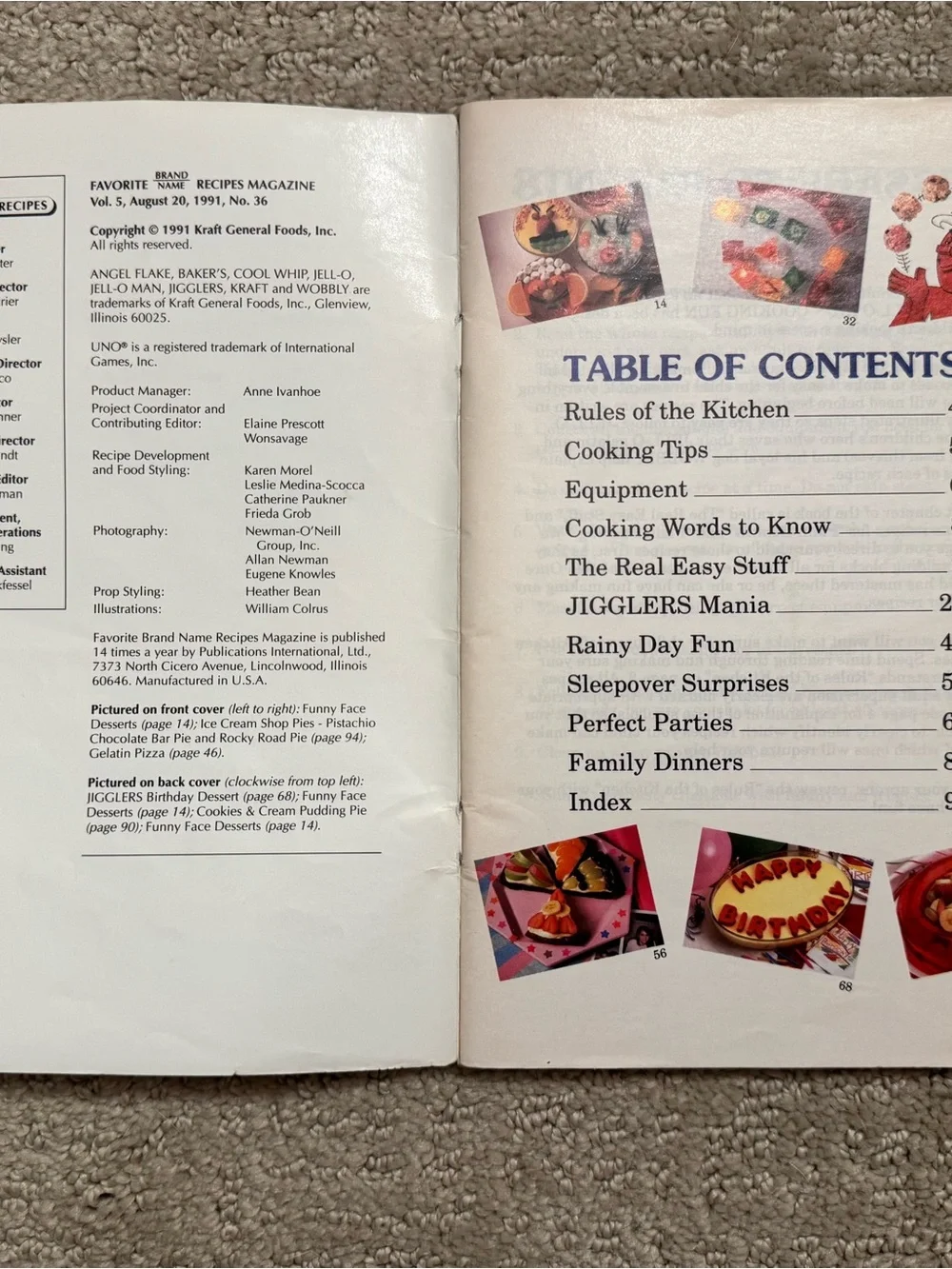 VINTAGE Jell-O Kids' Cooking Fun Recipe Book - 1991